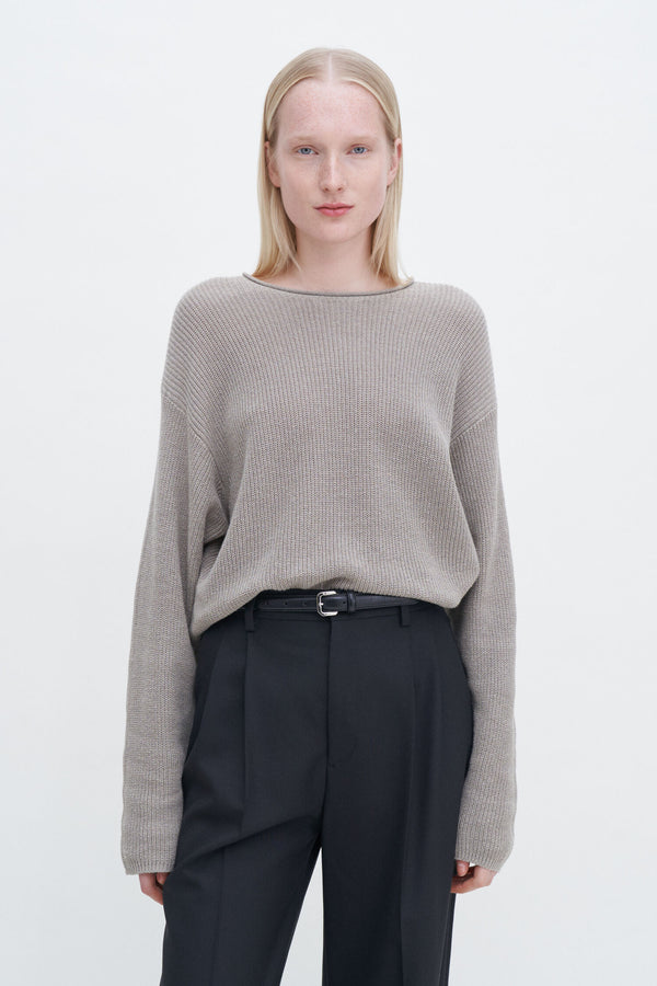 Relaxed Linen sweater Moss grey