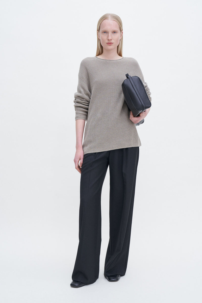 Relaxed Linen sweater Moss grey