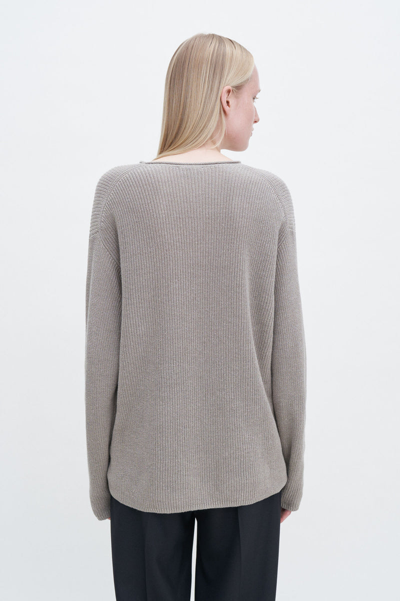 Relaxed Linen sweater Moss grey