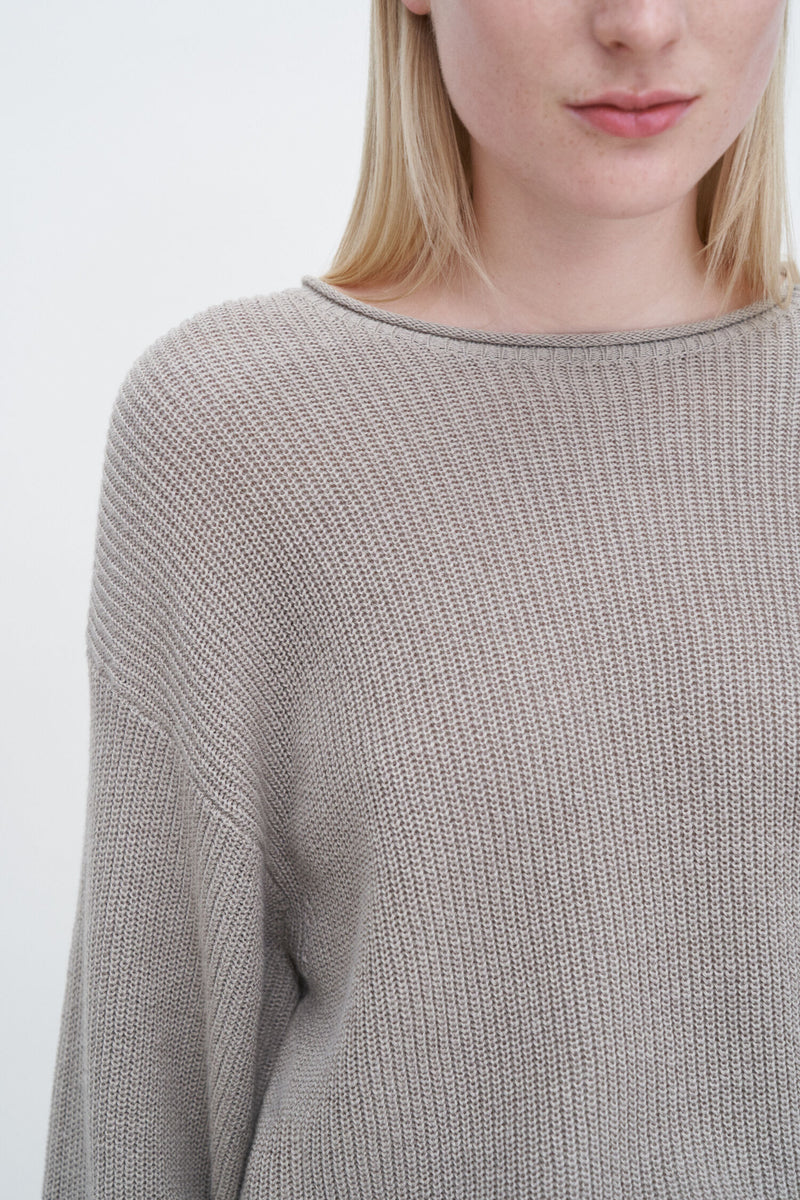 Relaxed Linen sweater Moss grey