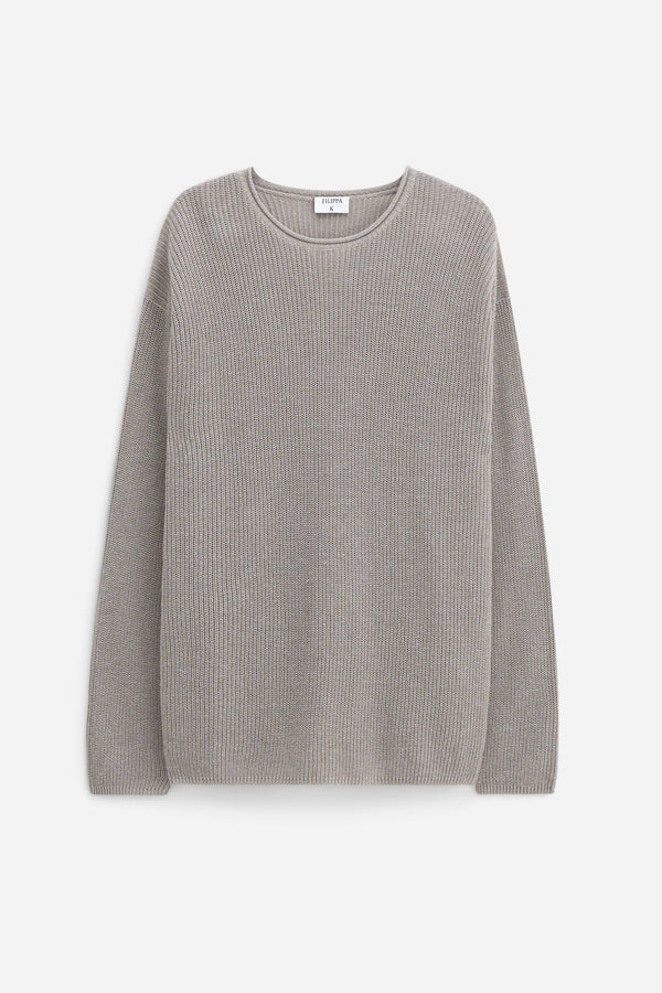 Relaxed Linen sweater Moss grey