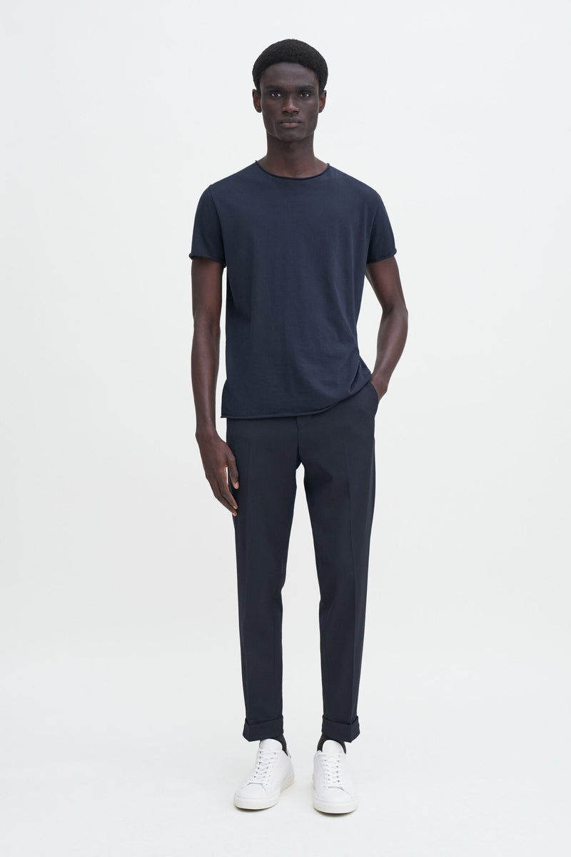 ROLL NECK TEE NAVY
