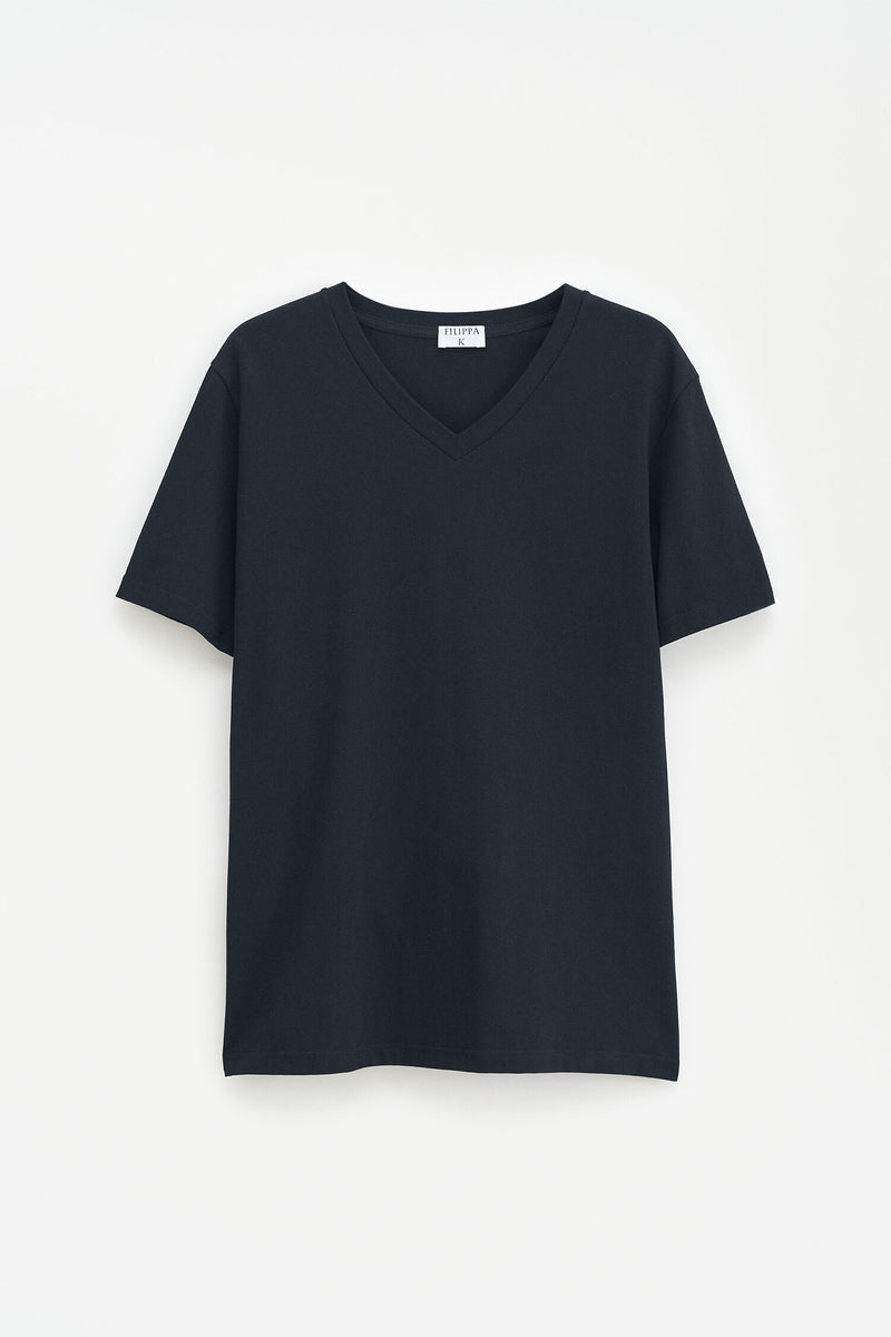 STRETCH V-NECK TEE Black