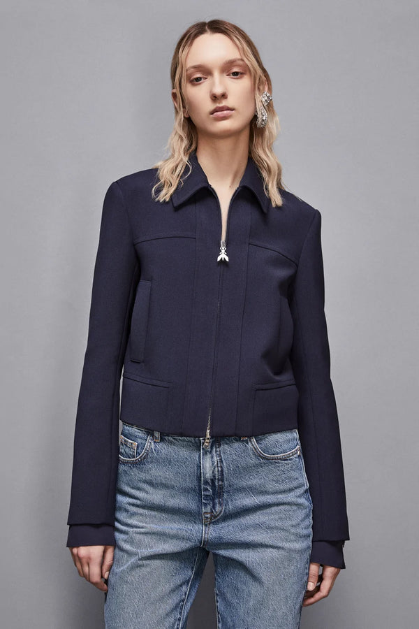 Cropped-Jacke „Essential“ mit Reißverschluss navy