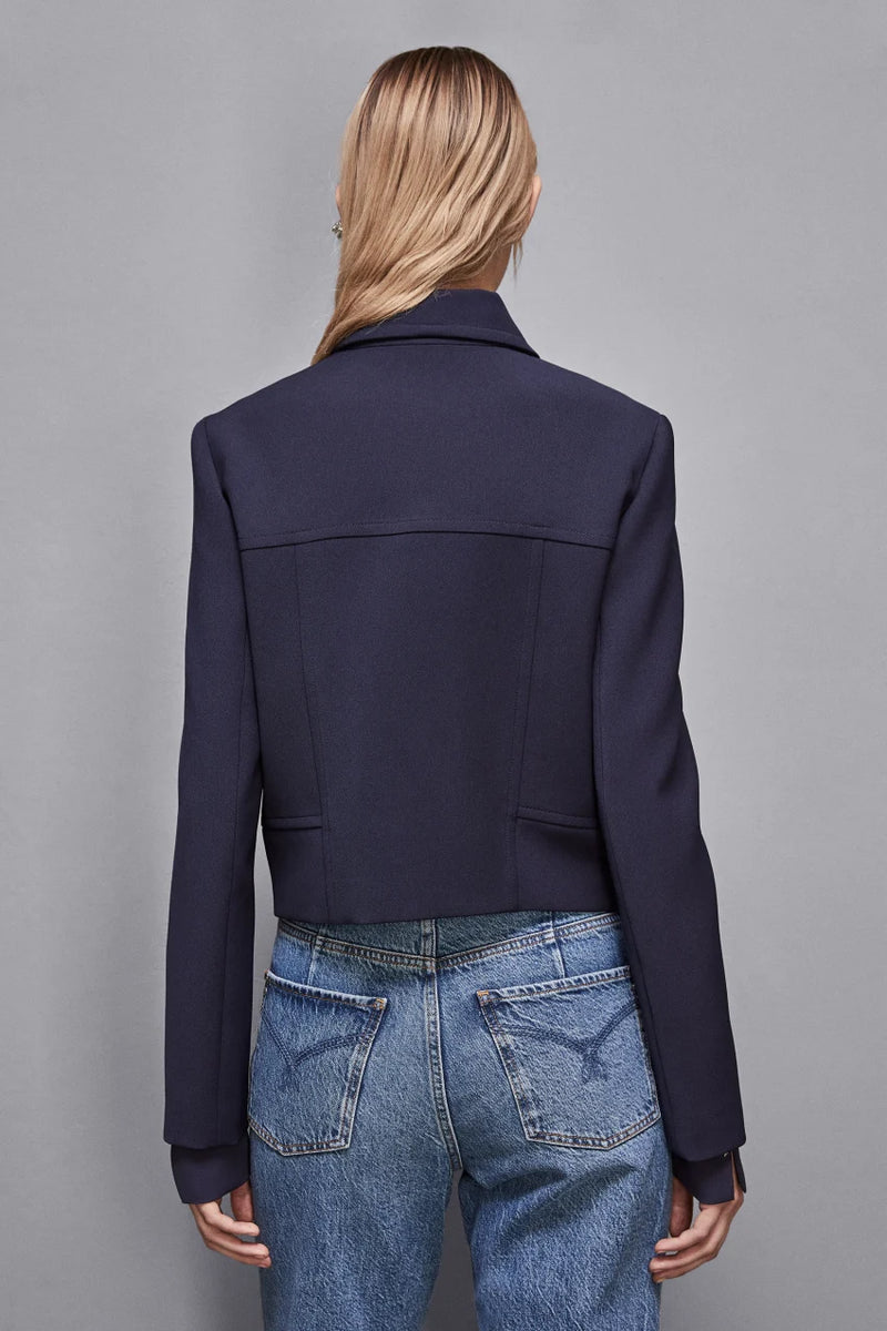 Cropped-Jacke „Essential“ mit Reißverschluss navy