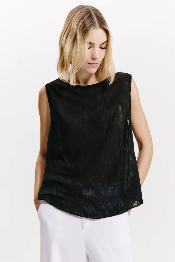 Slub cotton knitted top tank