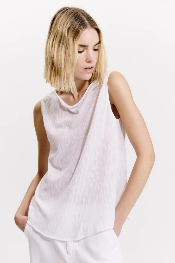 Slub cotton knitted top tank