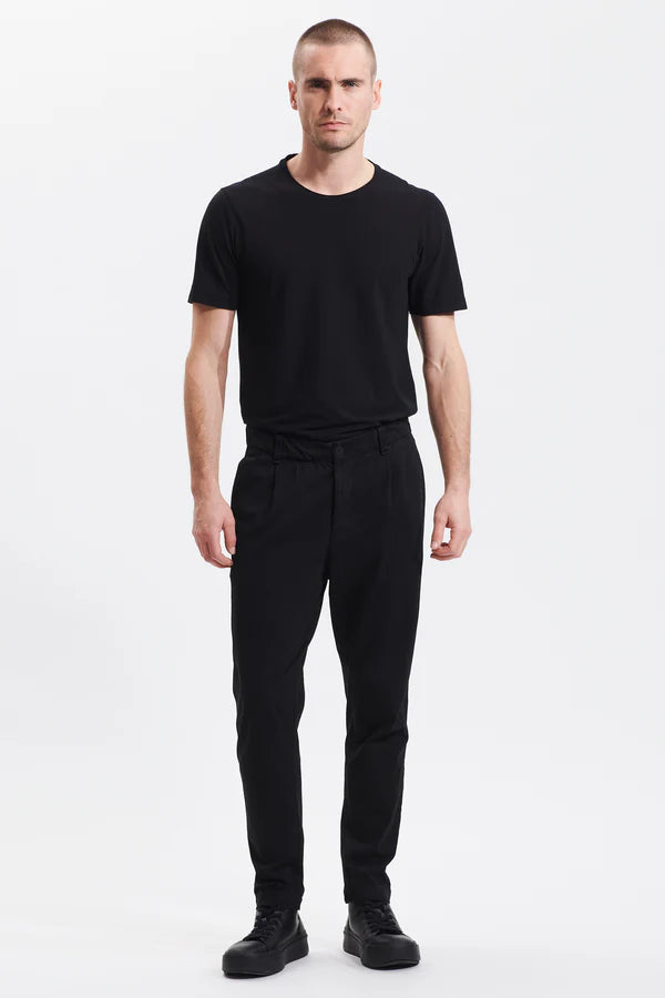 Loose fit chino trousers in heavy cotton jersey with elasticated waistband