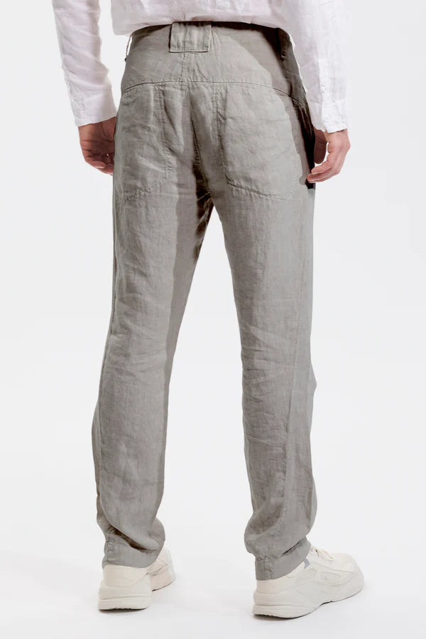 Regular fit-linen trousers clay