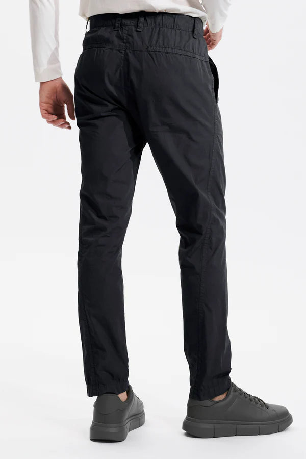 Light cotton chino trousers with elastic waistband charcoal