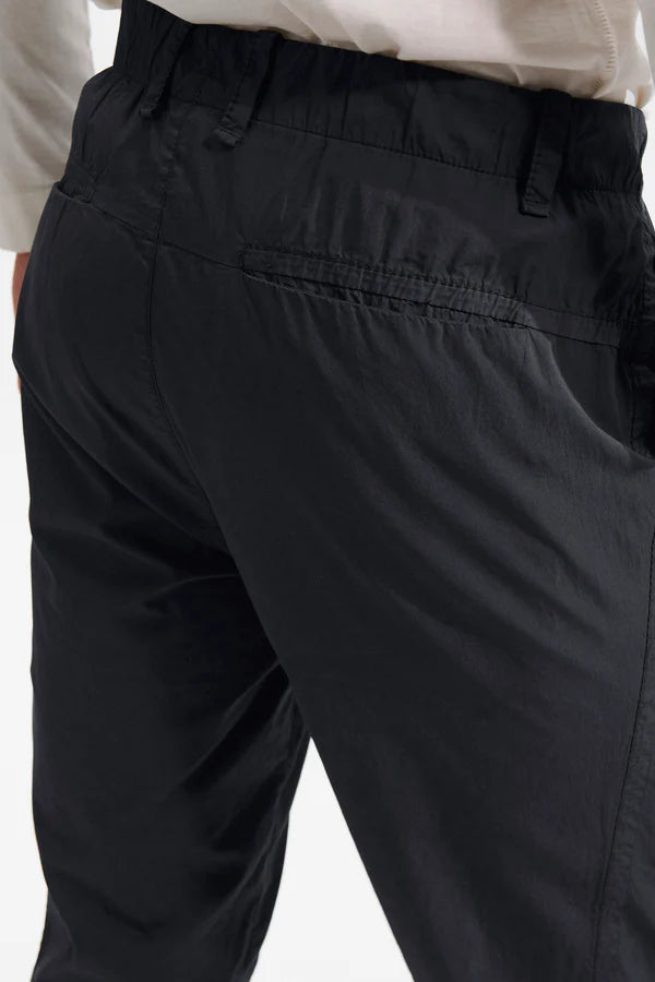 Light cotton chino trousers with elastic waistband charcoal