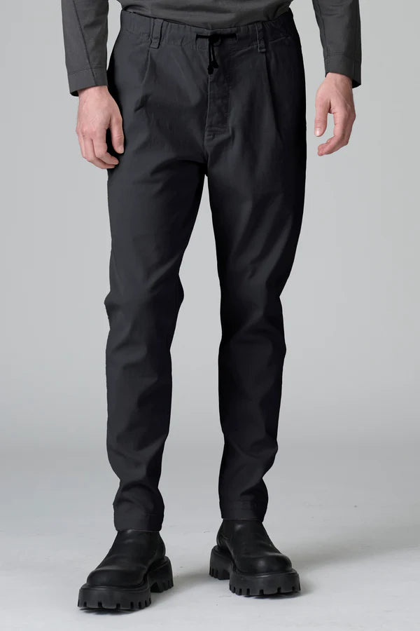 Tencel and modal stretch jogging pant loose-fit. elastic waistband with drawstring charcoal