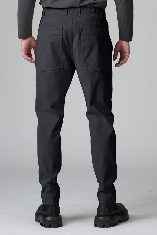 Tencel and modal stretch jogging pant loose-fit. elastic waistband with drawstring charcoal
