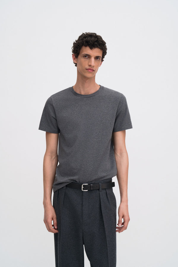 Stretch Cotton Tee Anthracite Melange