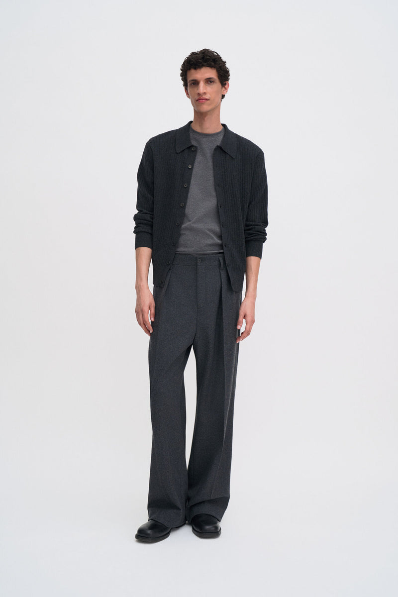 Stretch Cotton Tee Anthracite Melange