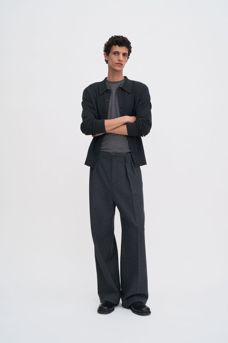 Stretch Cotton Tee Anthracite Melange