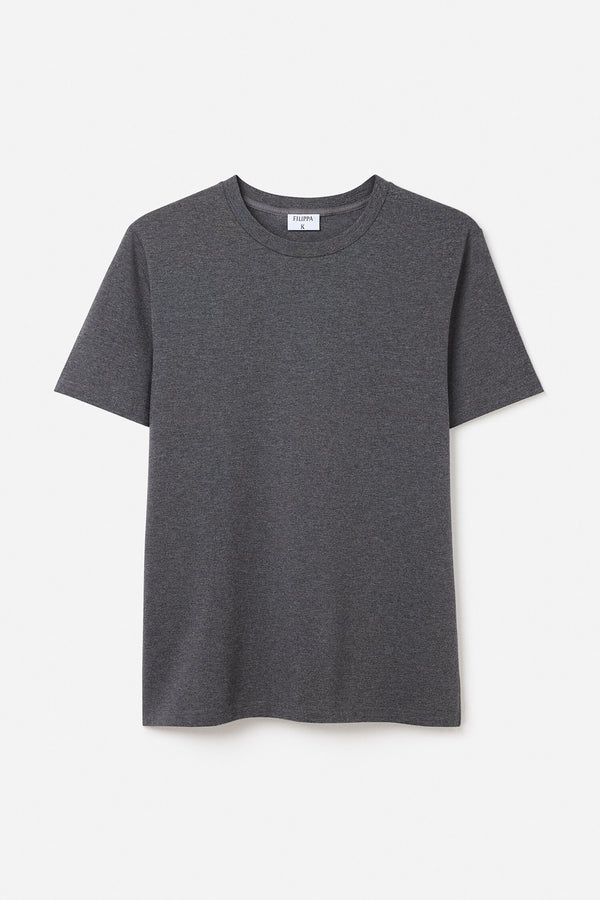 Stretch Cotton Tee Anthracite Melange
