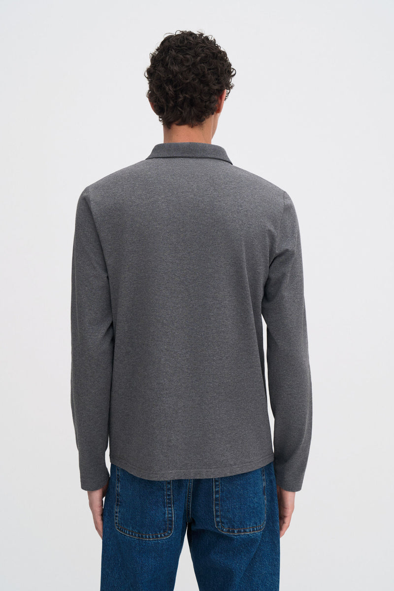 Luke Stretch Polo Shirt Anthracite Melange
