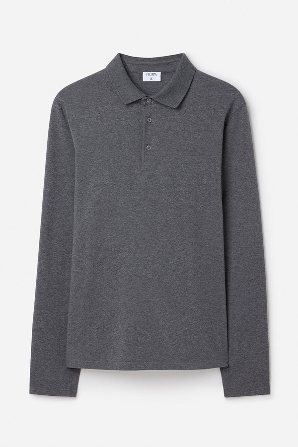 Luke Stretch Polo Shirt Anthracite Melange