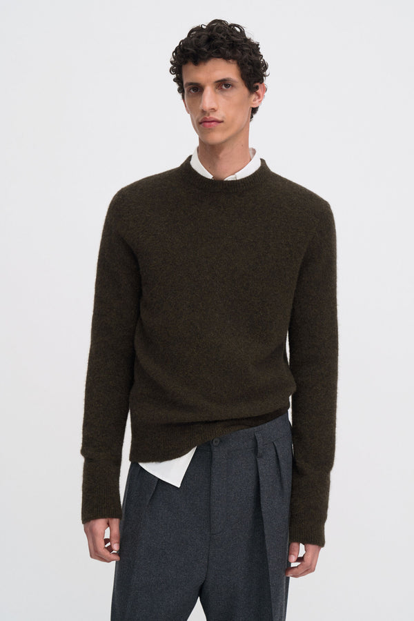 Yak Sweater Dark Khaki Green