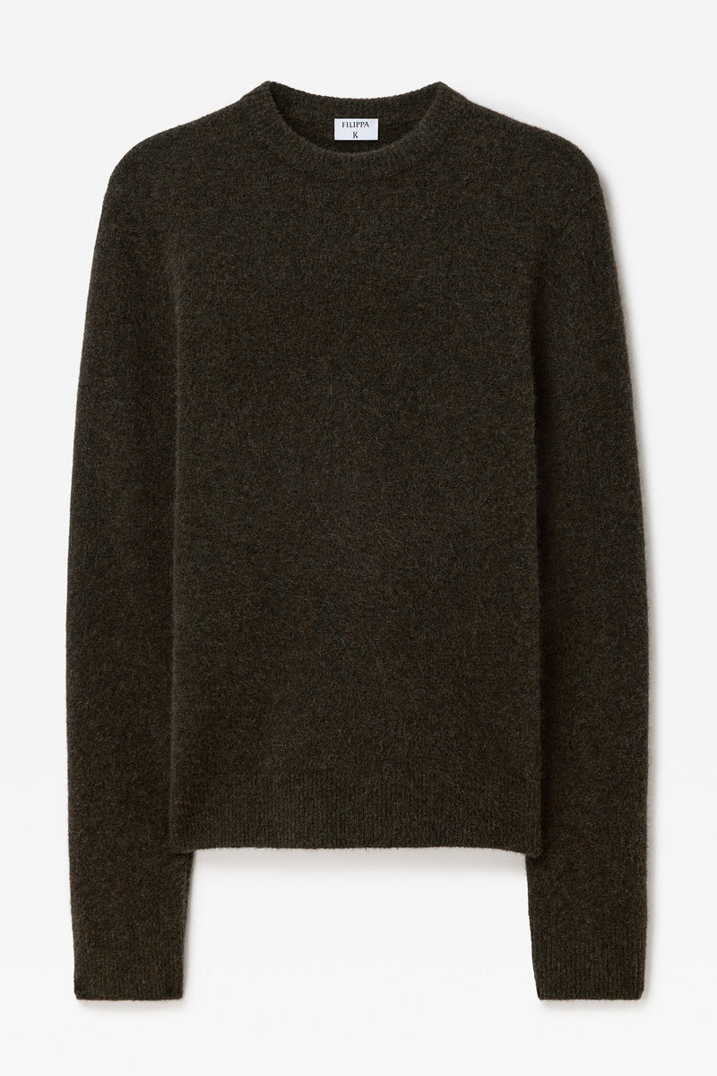 Yak Sweater Dark Khaki Green