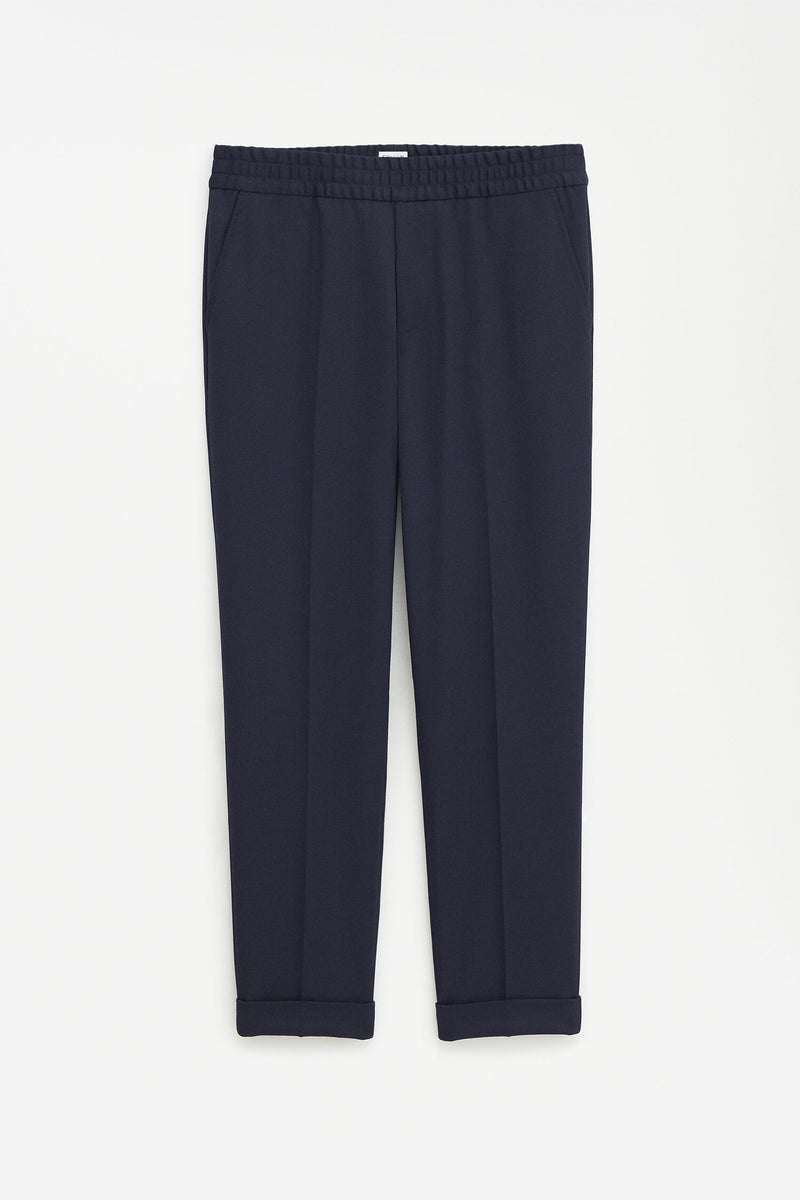 Terry Cropped Trousers Navy