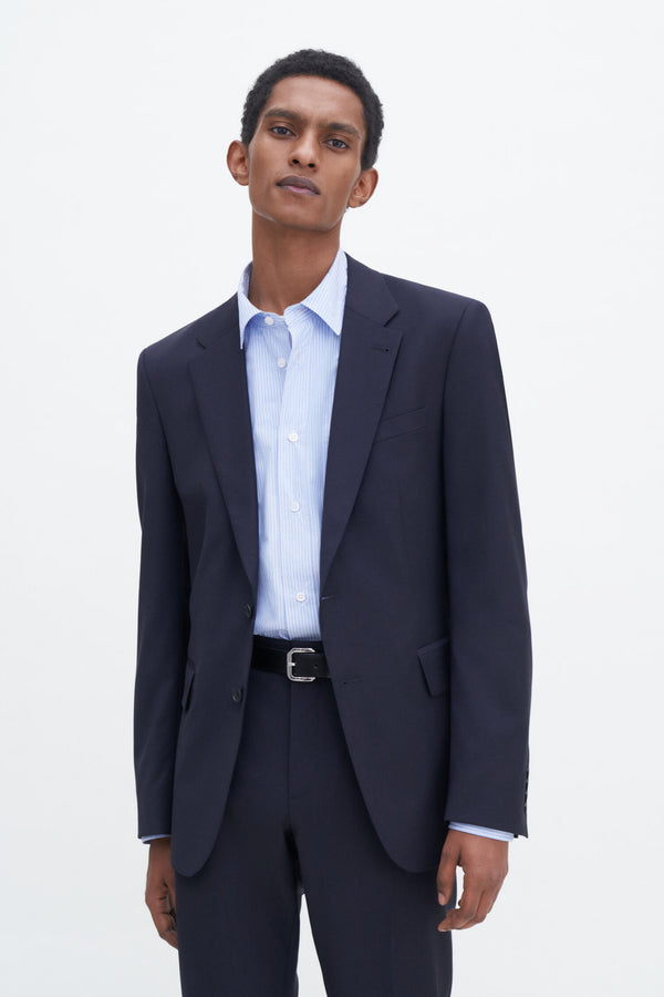 Slim Wool Blazer Navy