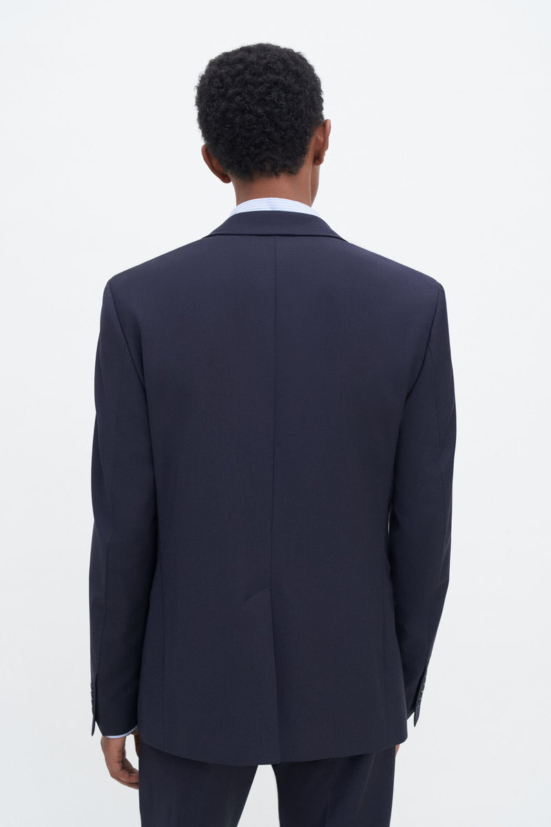 Slim Wool Blazer Navy