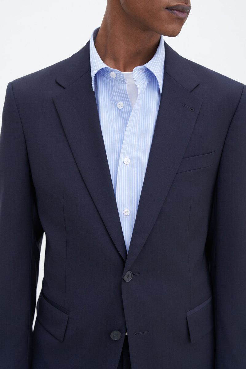 Slim Wool Blazer Navy
