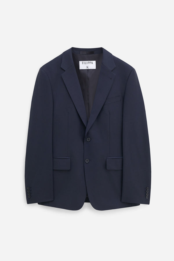 Slim Wool Blazer Navy