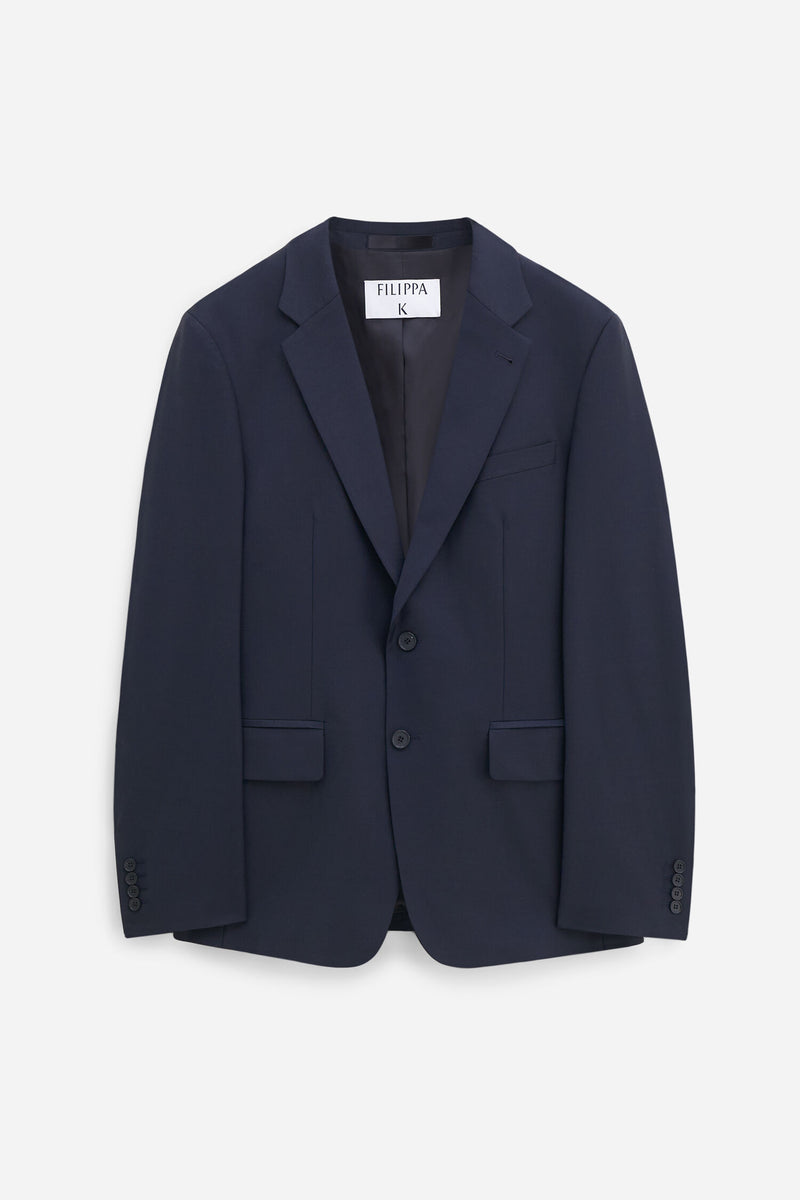 Slim Wool Blazer Navy