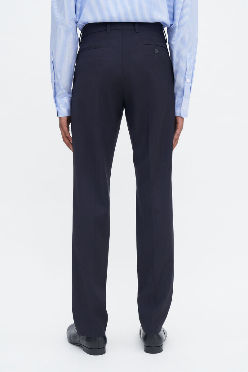 Slim Tapered Wool Trousers Navy