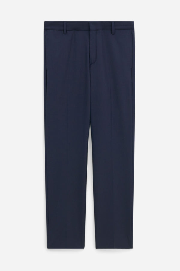 Slim Tapered Wool Trousers Navy