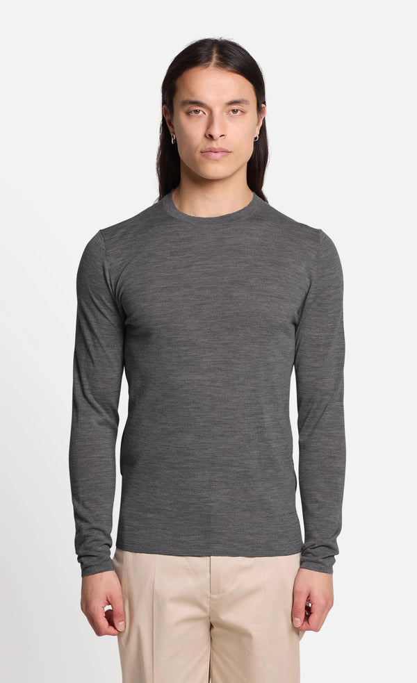 MARLEYS
MERINO FEINSTRICKPULLOVER grey Melange