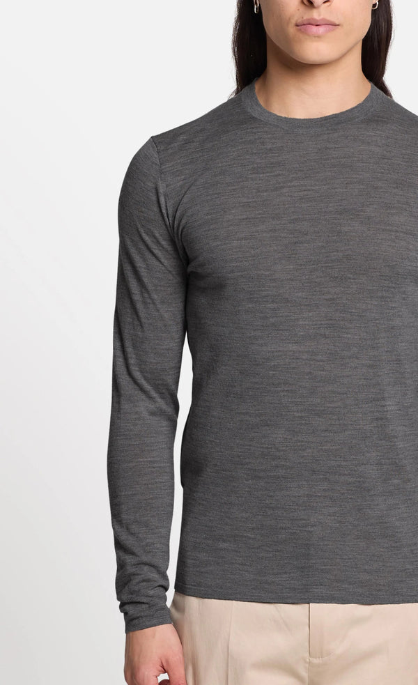 MARLEYS
MERINO FEINSTRICKPULLOVER grey Melange