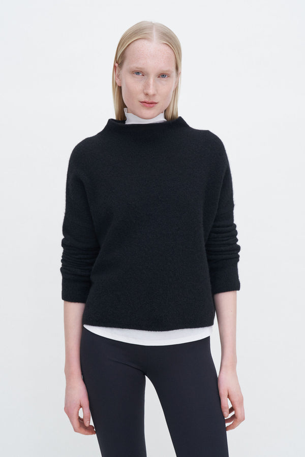 MIKA YAK FUNNELNECK SWEATER BLACK