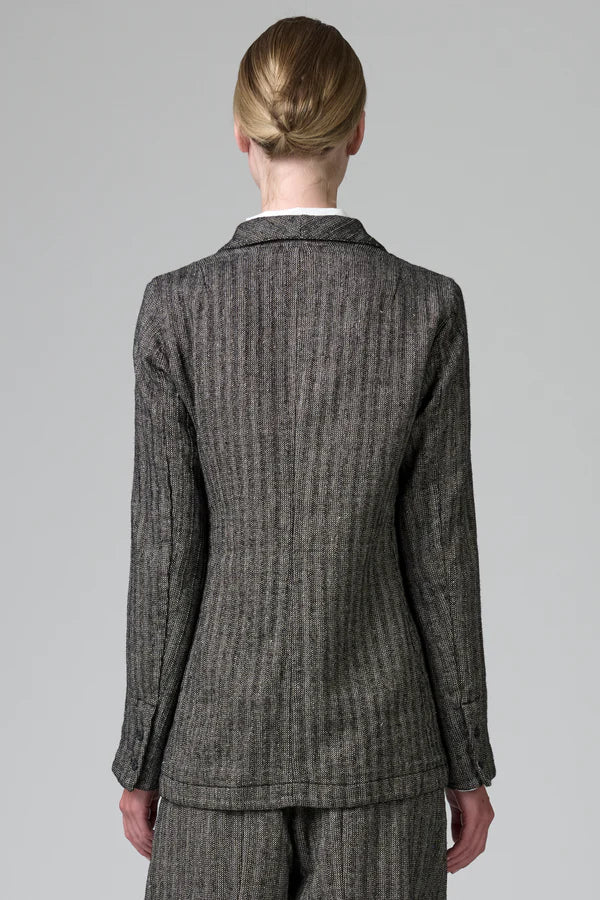 Lined 2-button regular fit jacket in herringbone stretch wool blend