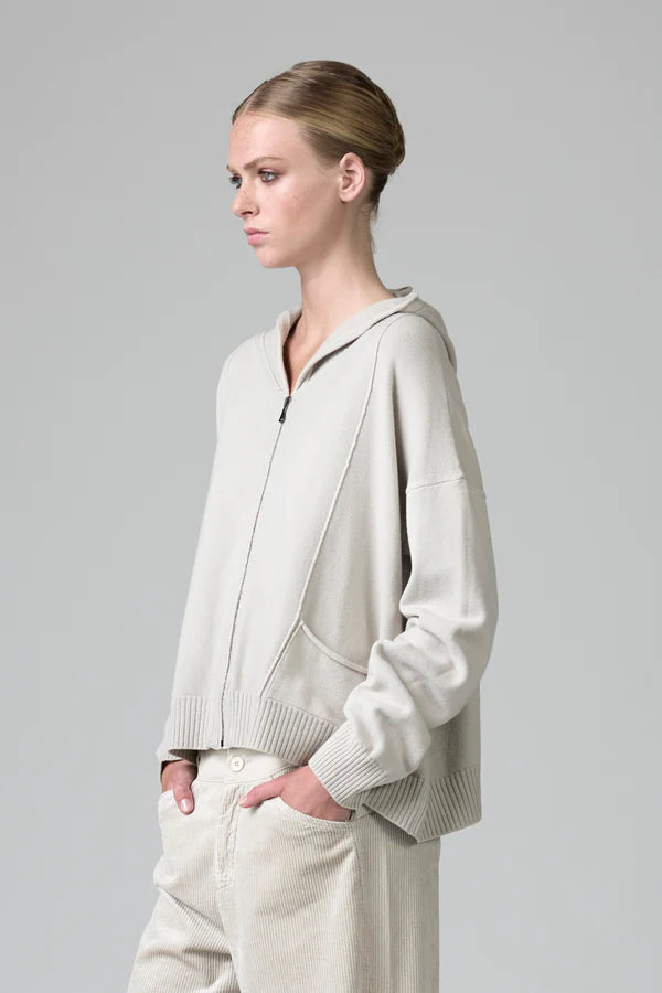 Jacket in viscose and wool chalk