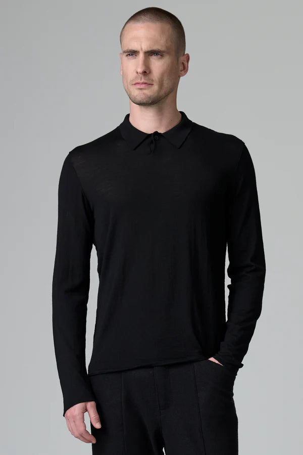 Virgin wool regular fit polo knit