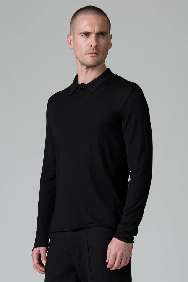 Virgin wool regular fit polo knit