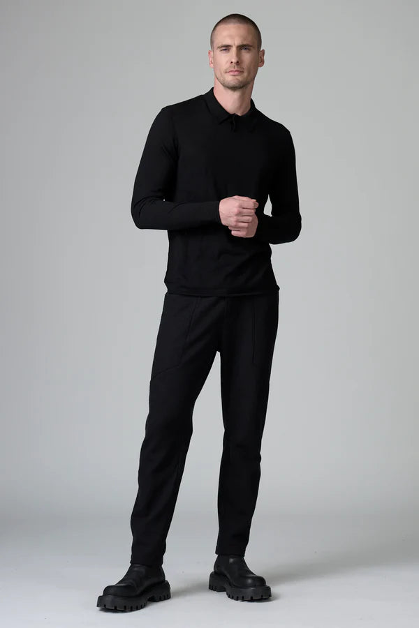 Virgin wool regular fit polo knit