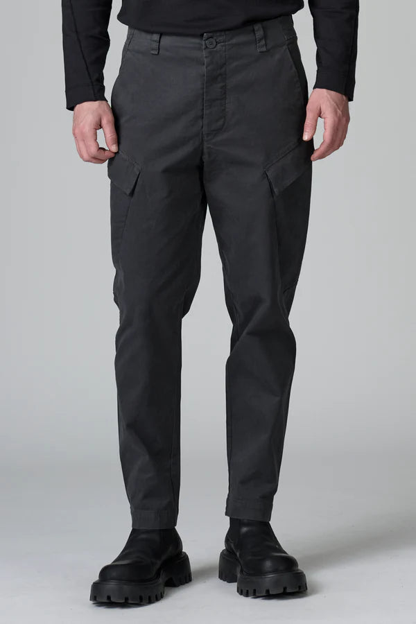 Regular fit cargo trousers in compact stretch cotton gabardine