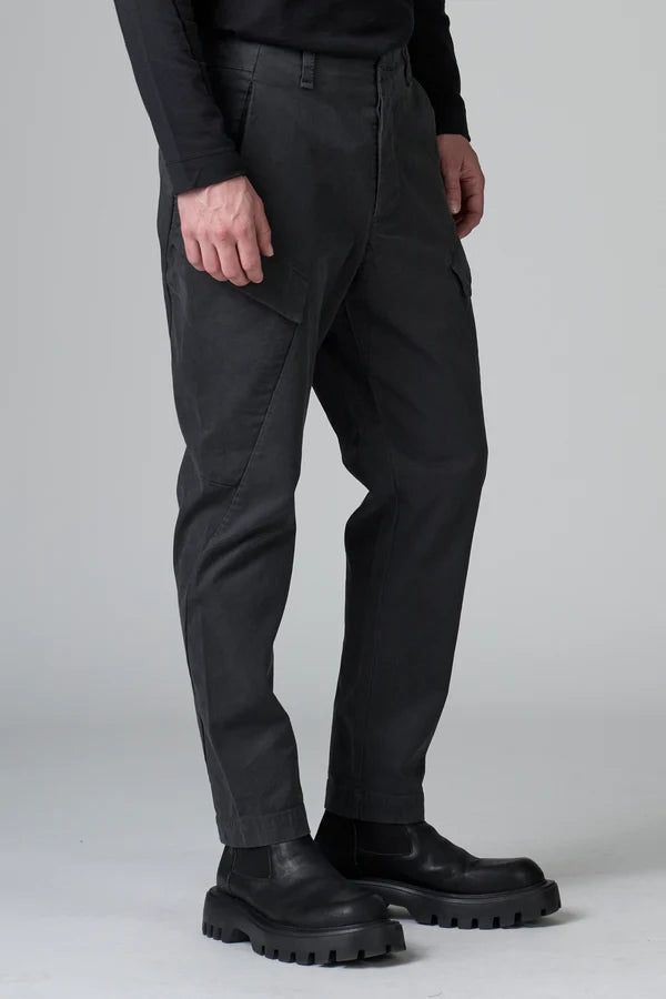 Regular fit cargo trousers in compact stretch cotton gabardine