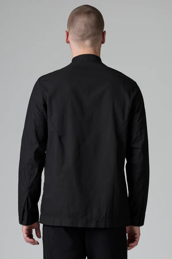 Regular fit mandarin collar shirt in cotton dobby