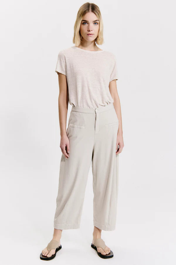 Comfort-fit trousers in stretch cotton jersey rib