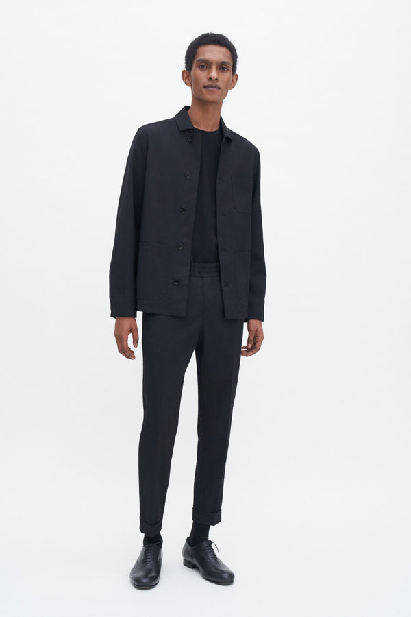 Terry Cropped Trousers black