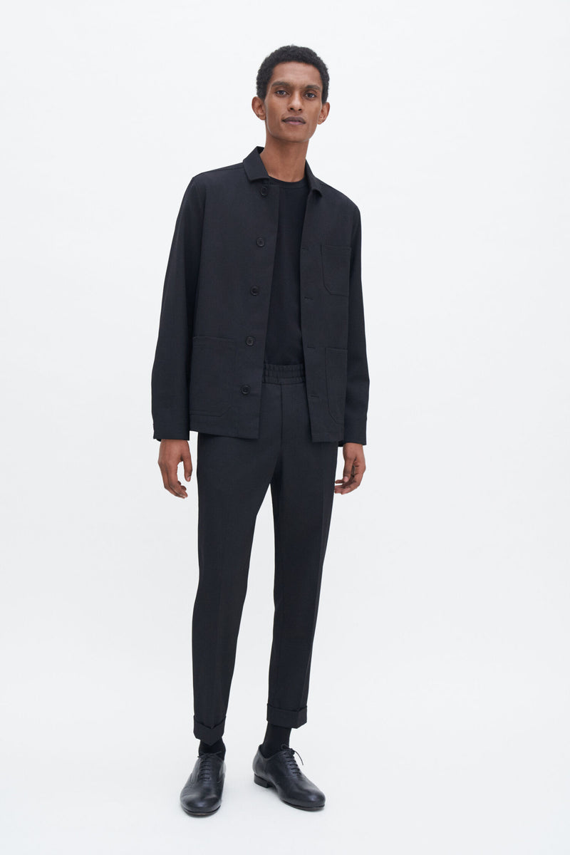 Terry Cropped Trousers black