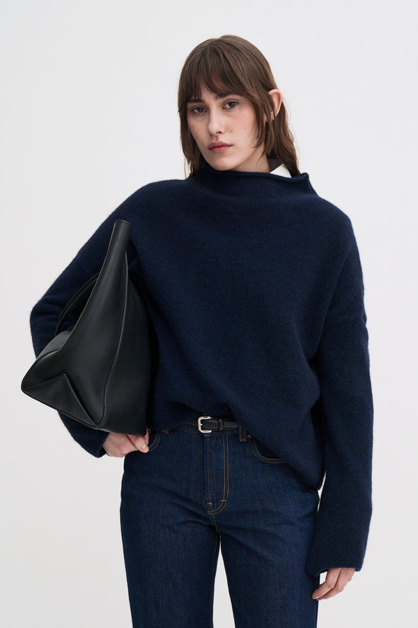 MIKA YAK FUNNELNECK SWEATER NAVY