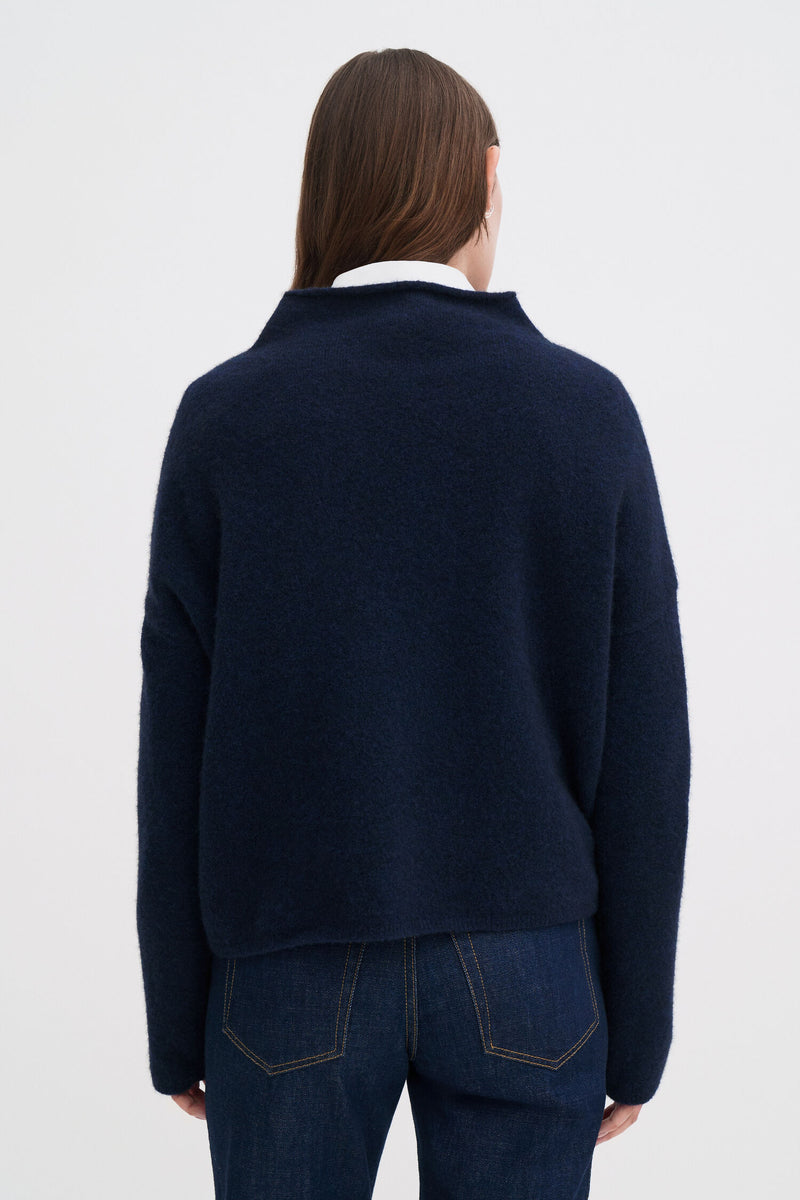 MIKA YAK FUNNELNECK SWEATER NAVY
