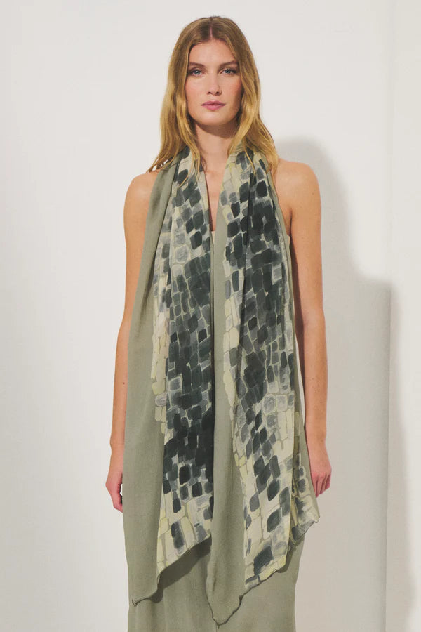 Printed viscose georgette scarf